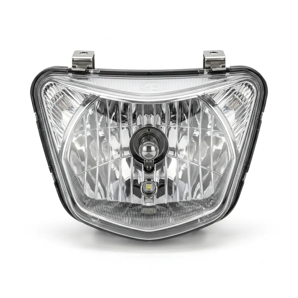 Головная оптика/Фара Мопеда АЛЬФА СПОРТ / ALPHA SPORT (CM48-3B) с LED лампочкой в комплекте